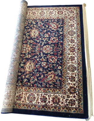 IP FASHION 155 cm  X 200 cm Silk Carpet(Rectangle, Blue, Black, White)