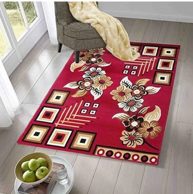 IP FASHION 210 cm  X 300 cm Polyester Carpet(Rectangle, Red)