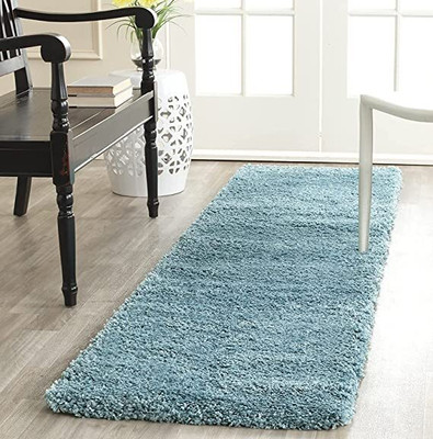 Anabia Light Green Polyester Carpet(2 ft,  X 6 ft, Rectangle)
