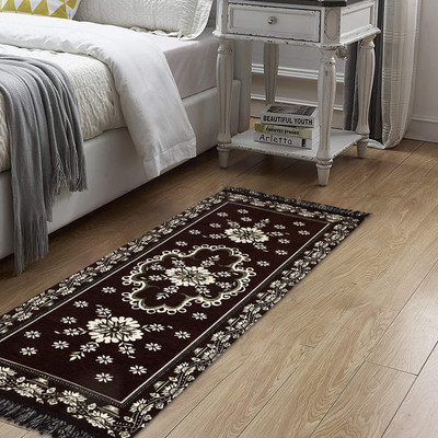 KUBER INDUSTRIES Brown Velvet Runner(2 ft,  X 4 ft, Rectangle)