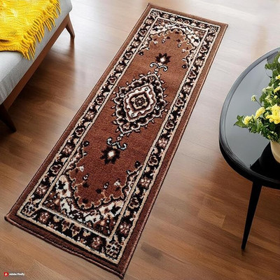 ADIB CARPET 45 cm  X 150 cm Silk Runner(Rectangle, Gold)