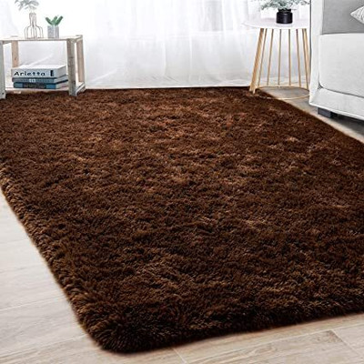 Anabia Brown Polyester Carpet(3 ft,  X 5 ft, Rectangle)