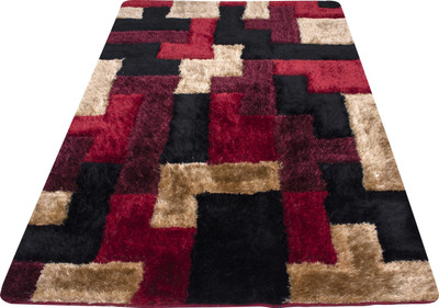 Woolpik Brown Polyester Carpet(5 cm,  X 7 cm, Rectangle)