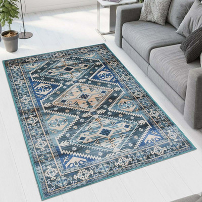 Choggli 91 cm  X 152 cm Cotton Carpet(Rectangle, Multicolor)