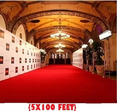 AfCarpets Red Synthetic Carpet(152 cm,  X 3048 cm, Rectangle)
