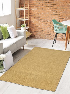 Saral Home Gold Cotton Carpet(4 ft,  X 6 ft, Rectangle)