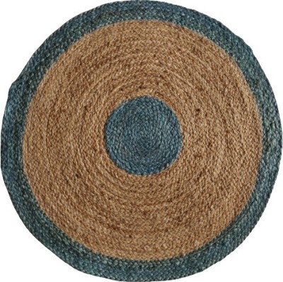 HEAVEN CARPET Light Blue Jute Carpet(75 cm,  X 75 cm, Circle)