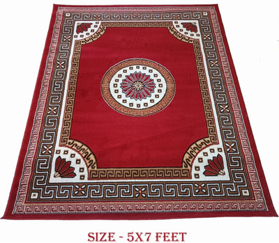 SDMCARPET Red Acrylic Carpet(152 cm,  X 213 cm, Rectangle)