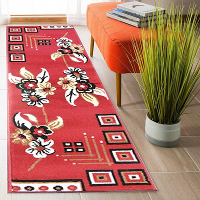 AlishaCarpet Red Acrylic Runner(60 cm,  X 180 cm, Rectangle)