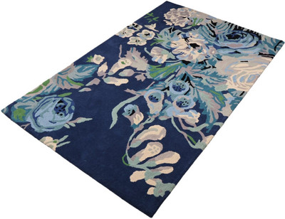 Raj International 152 cm  X 91 cm Wool Area Rug(Rectangle, Multicolor)