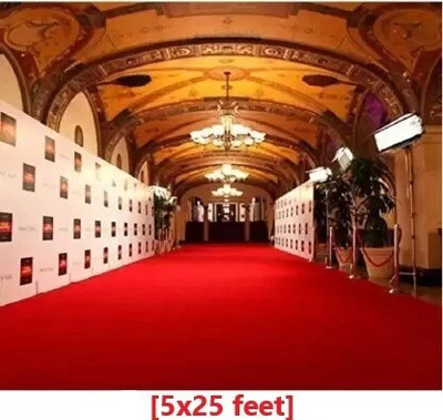 AfCarpets Red Synthetic Carpet(152 cm,  X 762 cm, Rectangle)