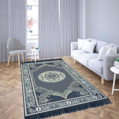 Sparrow world Grey Velvet Carpet(155 cm,  X 214 cm, Square)