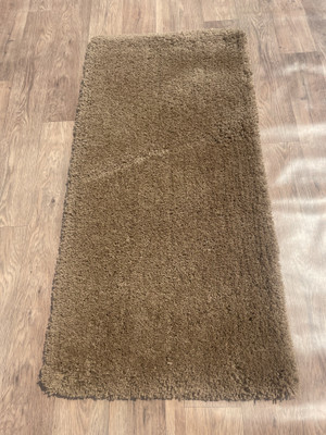 Shag Weaving Gold Polyester Runner(2 ft,  X 4 ft, Rectangle)