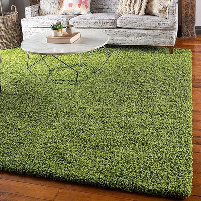 AlishaCarpet Light Green Wool Carpet(90 cm,  X 150 cm, Rectangle)