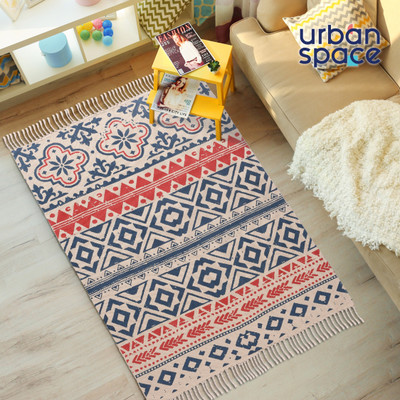 Urban Space Multicolor Cotton Carpet(2 ft,  X 3 ft, Rectangle)