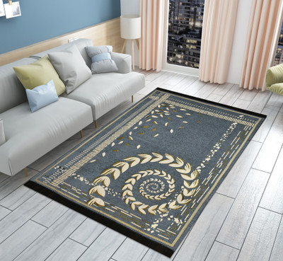 NCS Grey Acrylic Carpet(5 ft,  X 7 ft, Rectangle)