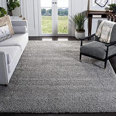 Zamarug 90 cm  X 150 cm Polyester Carpet(Rectangle, Silver)