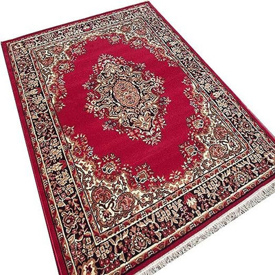 ILSACARPETS Red Acrylic Carpet(6 ft,  X 8 ft, Rectangle)