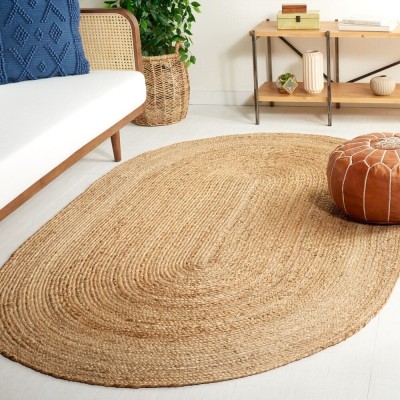 RAC Beige Jute Area Rug(60 cm,  X 90 cm, Oval)