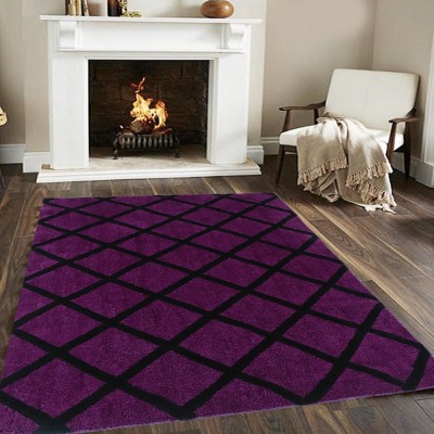 Woolpik Purple Polyester Carpet(4 ft,  X 6 ft, Rectangle)