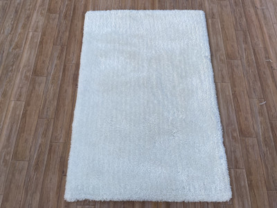 HR CARPET White Polyester Carpet(60 cm,  X 120 cm, Rectangle)