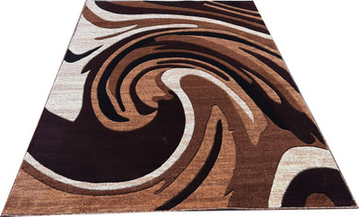 RUGS EXPERTS Brown Acrylic Carpet(6 cm,  X 8 cm, Rectangle)