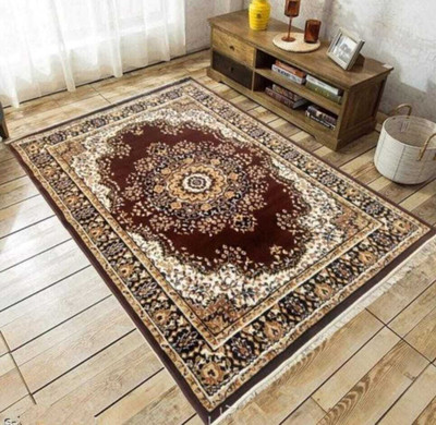 Samjeeda Handloom carpets Gold Acrylic Carpet(90 cm,  X 150 cm, Rectangle)