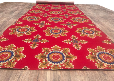 HR CARPET Red, Gold Synthetic Area Rug(5 ft.,  X 7 ft., Rectangle)