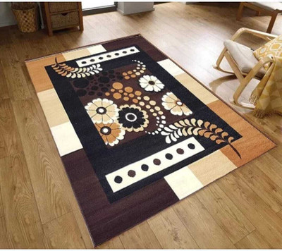 Acarpet Brown Acrylic, Silk Carpet(6 cm,  X 8 cm, Rectangle)
