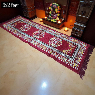 Agrawal Ecom Red Velvet Carpet(62 cm,  X 182 cm, Rectangle)