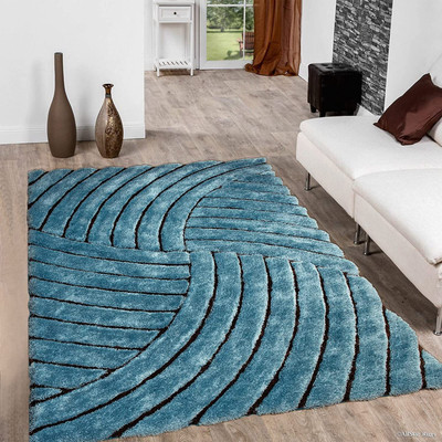 SR Handloom Grey Polyester Carpet(7 ft,  X 5 ft, Rectangle)