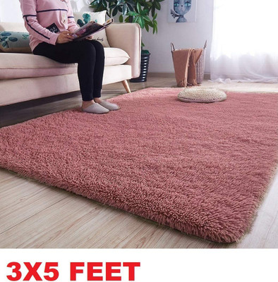 KAYNAT CARPET Pink Polyester Carpet(90 cm,  X 150 cm, Rectangle)