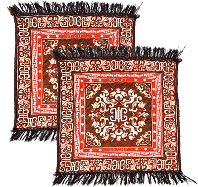 RUSTIC LINEN Multicolor Velvet Area Rug(2 ft,  X 2 ft, Square)