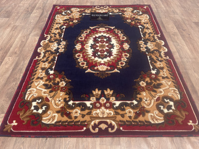 Shag Weaving Blue Viscose Carpet(3 ft,  X 5 ft, Rectangle)