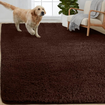Shag Weaving Brown Polyester Runner(60 cm,  X 180 cm, Rectangle)