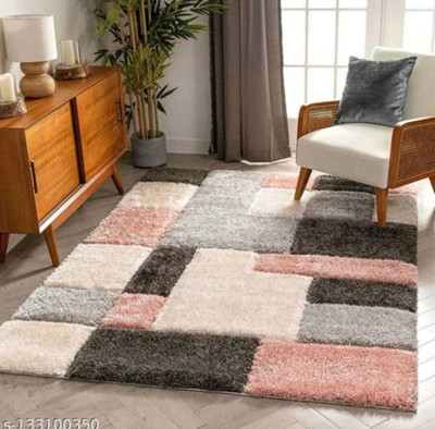 Ra handloom carpet Peach Wool Carpet(120 cm,  X 180 cm, Rectangle)