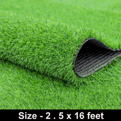 F2L Green Polypropylene Carpet(2.5 ft,  X 16 ft, Rectangle)