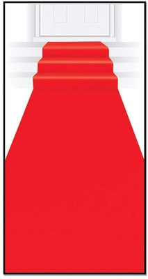 Kavi Handloom 152.4 cm  X 1066.8 cm Polyester Carpet(Rectangle, Red)