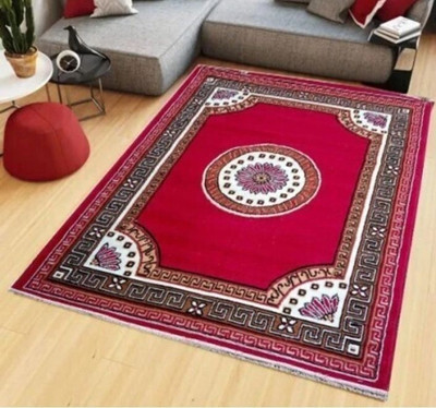 IP FASHION 270 cm  X 360 cm Polyester Carpet(Rectangle, Red)