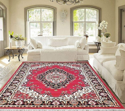 KAALENRIDE 150 cm  X 200 cm Polyester Carpet(Rectangle, Red)