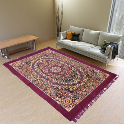 RUSTIC LINEN Purple Velvet Carpet(147 cm,  X 229 cm, Rectangle)