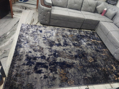 TAHNOORCARPET 150 cm  X 210 cm Silk Carpet(Rectangle, Blue, Grey)