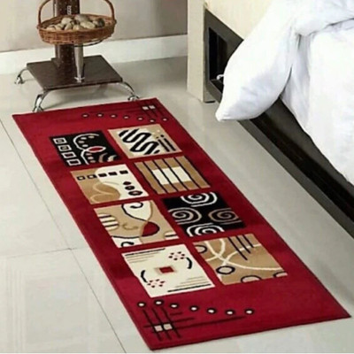 SDMCARPET 45 cm  X 150 cm Acrylic Carpet(Rectangle, Red)