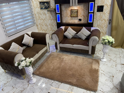 HR CARPET Gold Polyester Carpet(6 ft.,  X 8 ft., Rectangle)