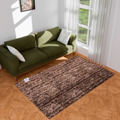 Heart Home Brown Velvet Carpet(91 cm,  X 152 cm, Rectangle)