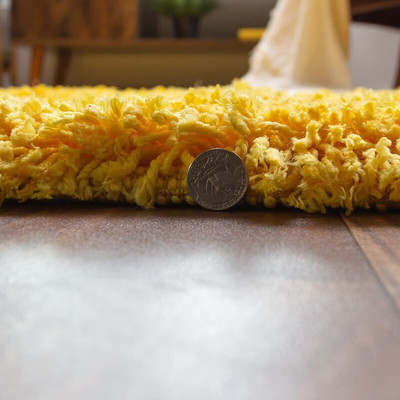 HR CARPET Yellow Polyester Carpet(2 ft.,  X 4 ft., Rectangle)