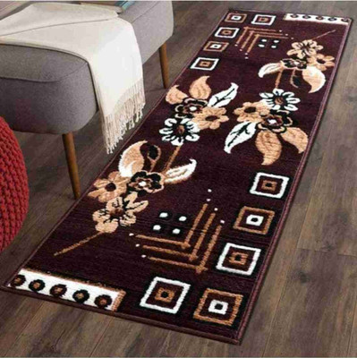 Chaudharycarpet Brown Polyester Runner(50 cm,  X 150 cm, Rectangle)