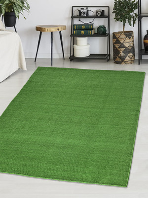Saral Home Green Polypropylene Carpet(180 cm,  X 270 cm, Rectangle)