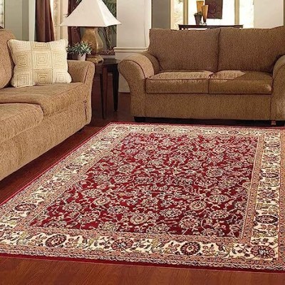 RUGS EXPERTS Maroon Silk Carpet(150 cm,  X 210 cm, Rectangle)