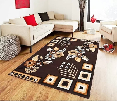 Sana Carpet Brown Silk Carpet(5 ft,  X 7 ft, Rectangle)